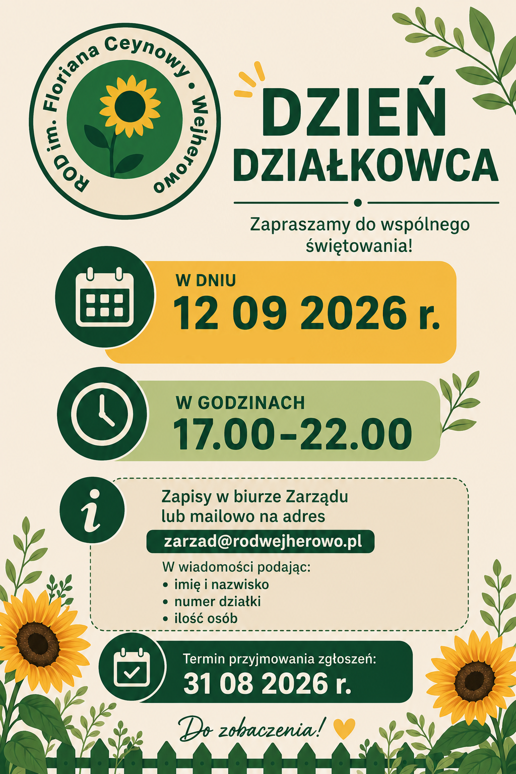 plakat dzień działkowca 2026